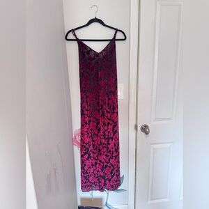 Free people maxi velvet / sheer Damascus dress